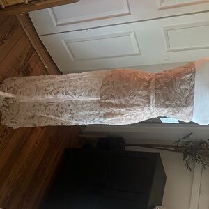 Alamour The Label Strapless Lace Dress in Cream